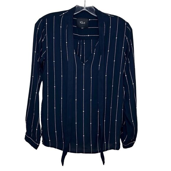 Rails - "Rhea" Stars and Stripes Necktie Blouse - Size XS, Navy Blue, White - Picture 4 of 13